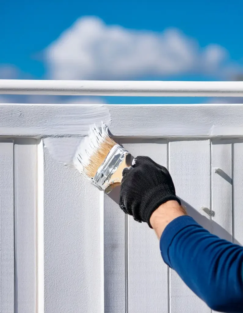 home renovation concept painting ornate balcony railing